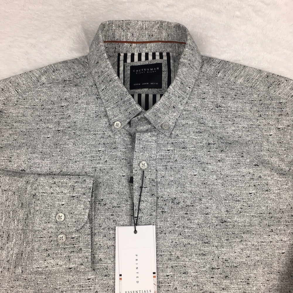 CACTUS MAN Printed Essentials Shirt Mensβ Medium Gray Print New w/Tags!